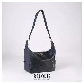 Сумка жен L79b, 30*14*21, отд на молнии, н/карман, крокодил синий