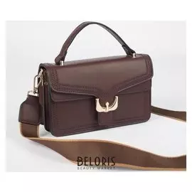 Сумка жен L-008, 22*8*13, отд на молнии, н/карман, длин ремень, коричневый