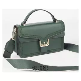 Сумка жен L-008, 22*8*13, отд на молнии, н/карман, длин ремень, зеленый