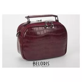 Сумка жен L-021, 23*10*15, 2 отд на молнии, н/карман, длин ремень, бордовый