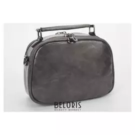 Сумка жен L-021, 23*10*15, 2 отд на молнии, н/карман, длин ремень, серый