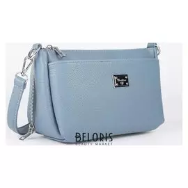 Сумка жен L-025, 22*7*17, 2 отд на молнии, н/карман, 2 ремня, синий