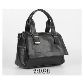 Сумка жен L- 2028, отд на молнии, н/карман, длин ремень, черный