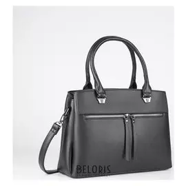 Сумка жен L-8102, 32*13*34, отд на молнии, 3 н/кармана, длин ремень, черный