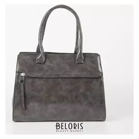 Сумка жен L- 9555-1, отд на молнии, 2 н/кармана, длин ремень, серый