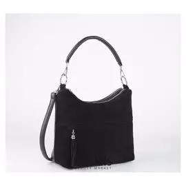 Сумка жен L-9916, 33*4*23, отд на молнии, 2 н/кармана, регул ремень, черный замша