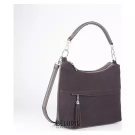 Сумка жен L-9916, 33*4*23, отд на молнии, 2 н/кармана, регул ремень, коричневый замша