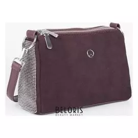 Сумка жен L-9951, 24*10*17, 3 отд на молнии, н/карман, длин ремень, бордовый