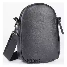 Сумка жен соло, 14*6*19, отд на молнии, длин ремень, черный