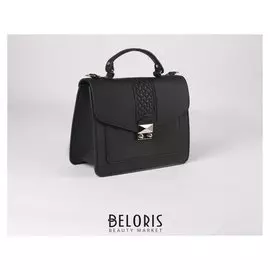 Сумка жен V148т, 28*12*22, отд на клапане, н/карман, длин ремень, черный