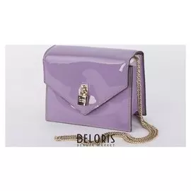 Сумка женская, 1 отдел на магните, длинная цепь, цвет сиреневый