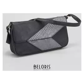 Сумка женская, 1 отдел, наружный карман, регулируемый ремень, цвет чёрный