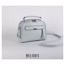 Сумка женская, 2 отдела на молнии, 2 наружных кармана, цвет голубой