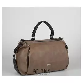 Сумка женская, 2 отдела на молнии, 3 наружных кармана, регулируемый ремень, цвет коричневый