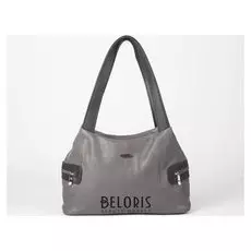 Сумка женская, 2 отдела на молнии, наружный карман, цвет серый