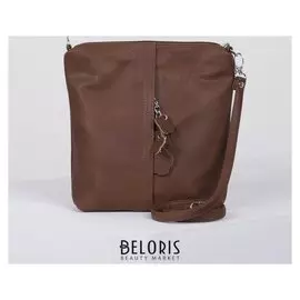 Сумка женская, 2 отдела на молнии, наружный карман, регулируемый ремень, цвет тёмно-коричневый