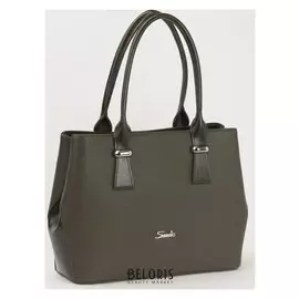 Сумка женская, 2 отдела на молнии, наружный карман, цвет оливковый