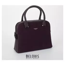 Сумка женская, 2 отдела на молнии, наружный карман, длинный ремень, цвет фиолетовый