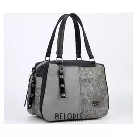 Сумка женская, 2 отдела на молниях, 4 наружных кармана, цвет тёмно-серый