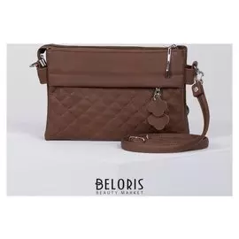 Сумка женская, 3 отдела на молнии, 2 наружных кармана, цвет коричневый