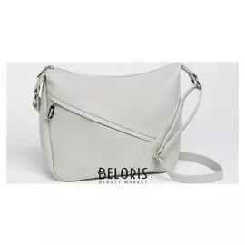 Сумка женская, 3 отдела на молнии, 2 наружных кармана, цвет светло-серый