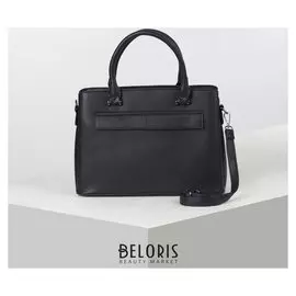 Сумка женская, 3 отдела на молнии, 2 наружных кармана, длинный ремень, цвет синий