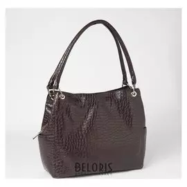 Сумка женская, 3 отдела на молнии, 3 наружных кармана, цвет коричневый