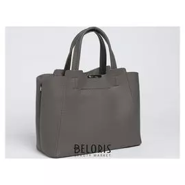 Сумка женская, 3 отдела на молнии, длинный ремень, наружный карман, цвет серый