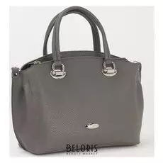 Сумка женская, 3 отдела на молнии, наружный карман, цвет серый