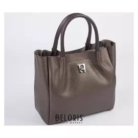 Сумка женская, 3 отдела на молнии, наружный карман, длинный ремень, цвет бронзовый