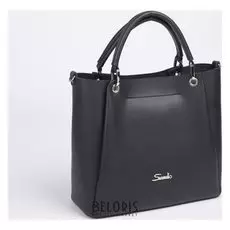 Сумка женская, 3 отдела на молнии, наружный карман, длинный ремень, цвет чёрный