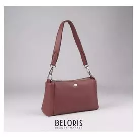 Сумка женская, 3 отдела на молнии, наружный карман, цвет