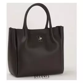 Сумка женская, 3 отдела на молнии, наружный карман, длинный ремень, цвет коричневый