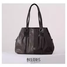 Сумка женская, 3 отдела на молниях, наружный карман, цвет коричневый