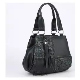 Сумка женская, 3 отдела на молниях, наружный карман, цвет зелёный