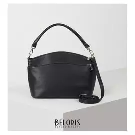 Сумка женская, 3 отдела на молниях, наружный карман на молнии, съёмный, регулируемый ремень, цвет чёрный