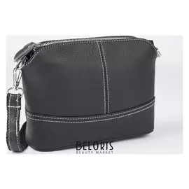 Сумка женская, 3 отдела на молниях, наружный карман, регулируемый ремень, цвет чёрный