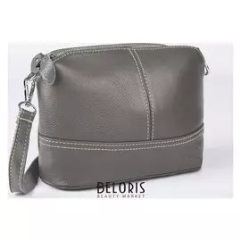 Сумка женская, 3 отдела на молниях, наружный карман, регулируемый ремень, цвет серый