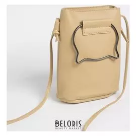 Сумка женская, длинный ремень, цвет бежевый