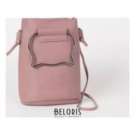 Сумка женская, длинный ремень, цвет пудра