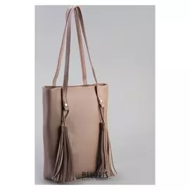 Сумка женская на молнии, 1 отдел, наружный карман, цвет бежевый