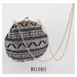 Сумка женская, отдел на фермуаре, цепь, цвет серебристый