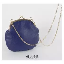 Сумка женская, отдел на фермуаре, длинная цепь, цвет синий