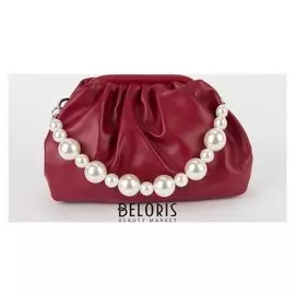 Сумка женская, отдел на фермуаре, длинный ремень, цвет красный