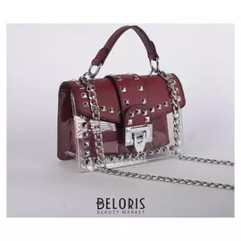 Сумка женская, отдел на клапане, цепочка, цвет красный