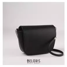 Сумка женская, отдел на клапане, цепочка-ремень, цвет чёрный