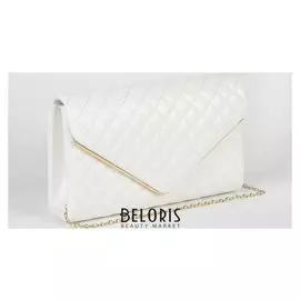 Сумка женская, отдел на клапане, длинная цепь, цвет белый