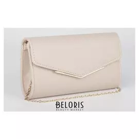 Сумка женская, отдел на клапане, длинная цепь, цвет бежевый