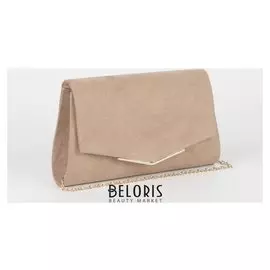 Сумка женская, отдел на клапане, длинная цепь, цвет бежевый