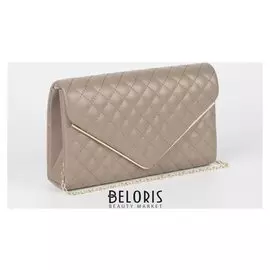 Сумка женская, отдел на клапане, длинная цепь, цвет бежевый